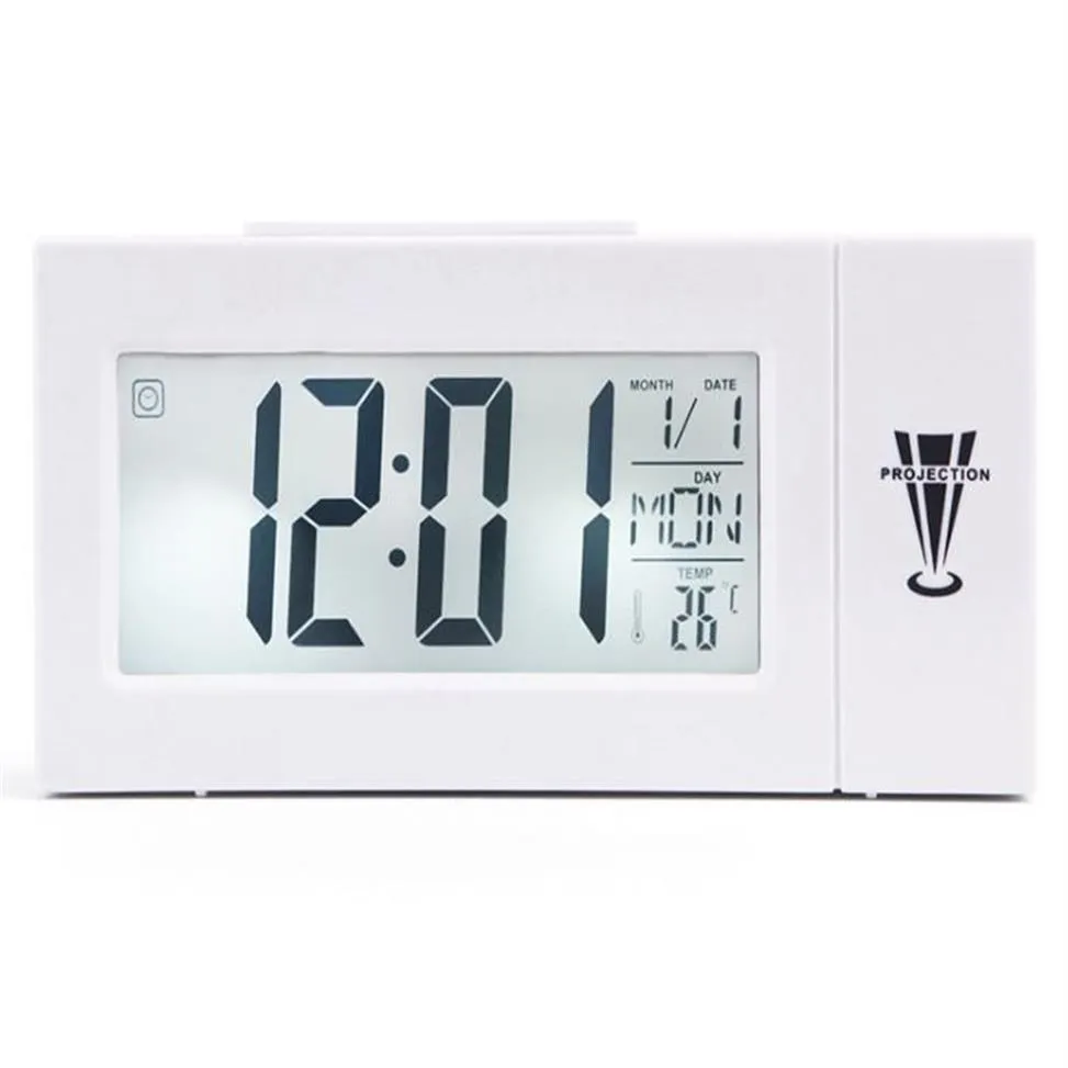 Andra tillbehörsklockor Dekor Hem Garden Drop Delivery 2021 1Set Digital Projector Alarm FM Radio Clock SN Timer LED Display Wid231G