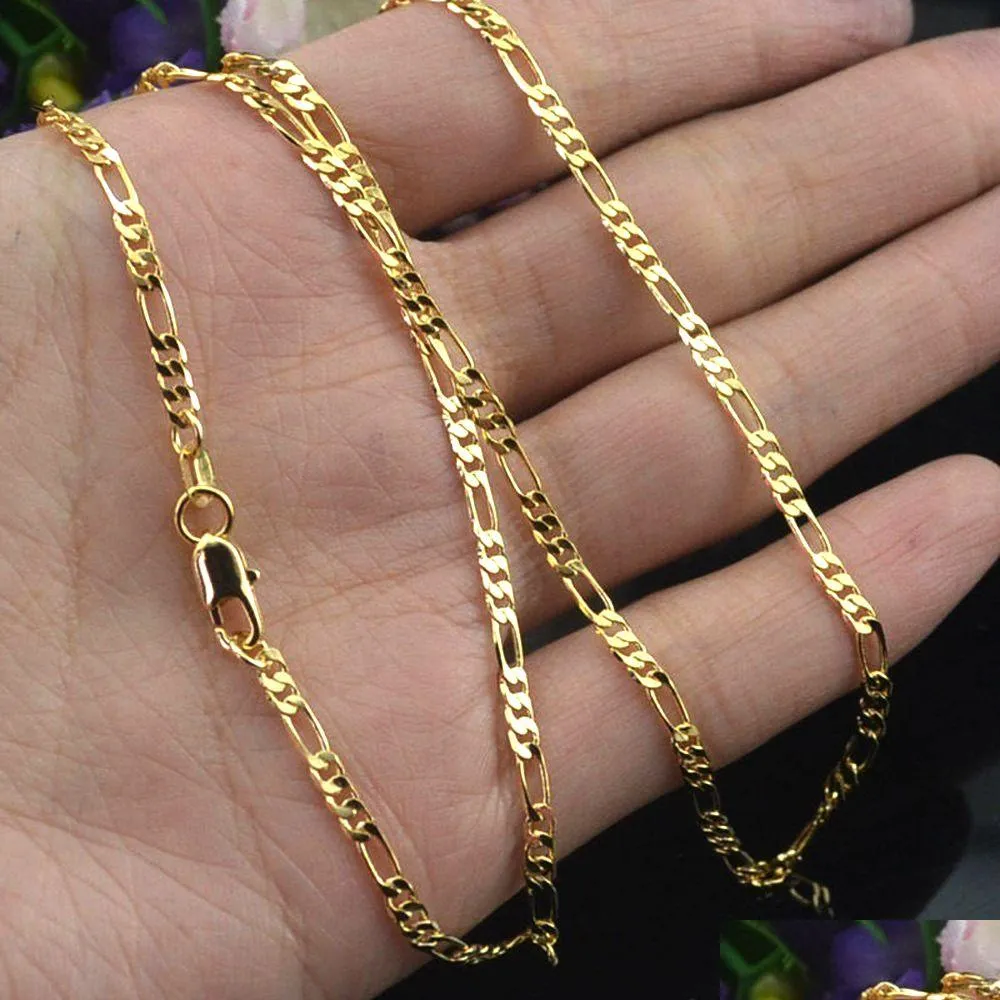 Chaînes 10pcs or 2mm taille collier figaro 16-30 pouces mode femme bijoux simple chaîne de pull prix d'usine peut être livraison directe dhjle