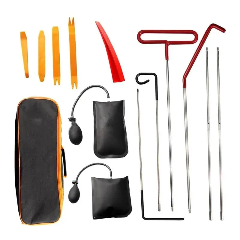 Set Professional Hand Tool Set 14sts bildörr Öppna Unlock Kit Lock Out Emergency Wedges Air Pump Universal för fordon