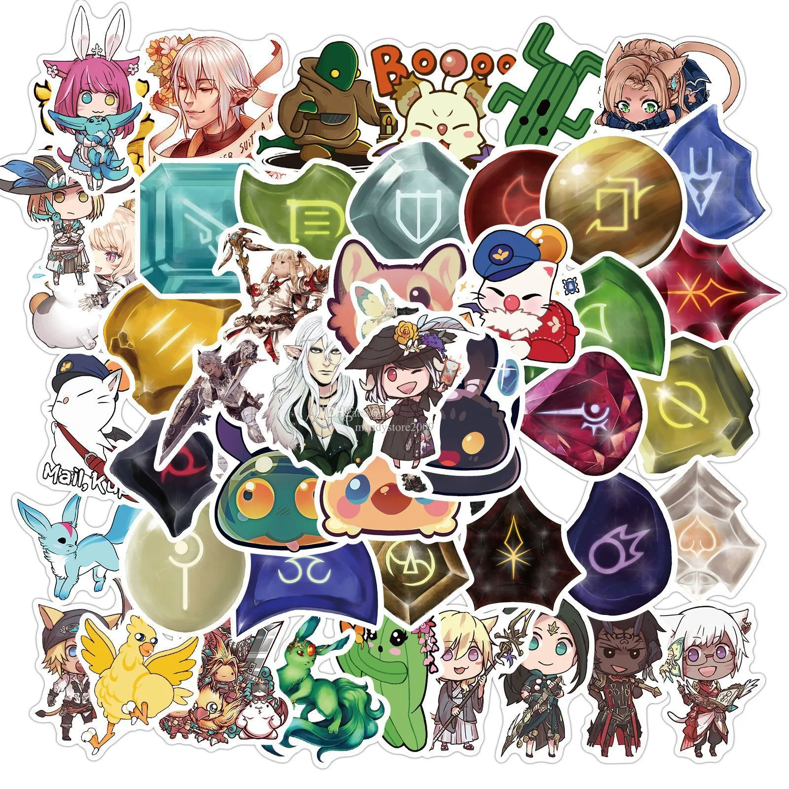 50pcs Catoon Game Final Fantasy Sticles Rôles jouer à des jeux Graffiti Autocollants Student Stationery Sticker