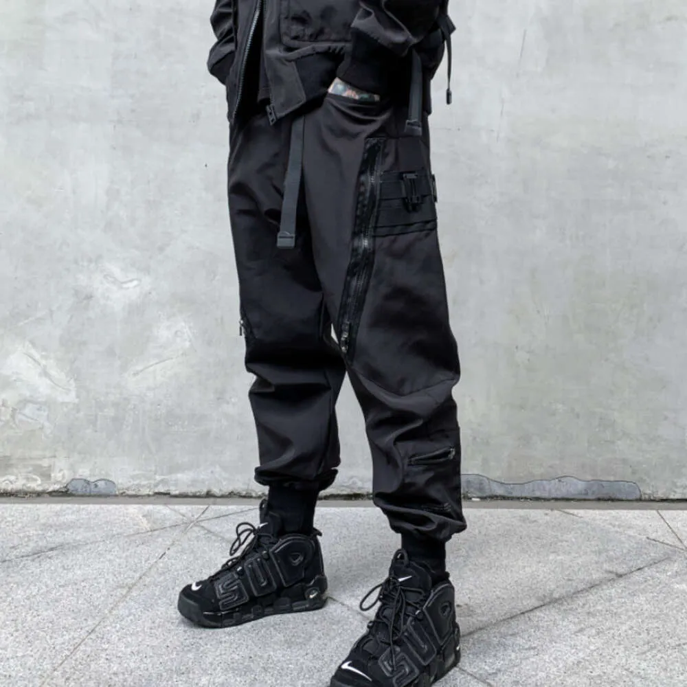 Mens Jeans With Elastic Waistband Cargo Pants Streetwear