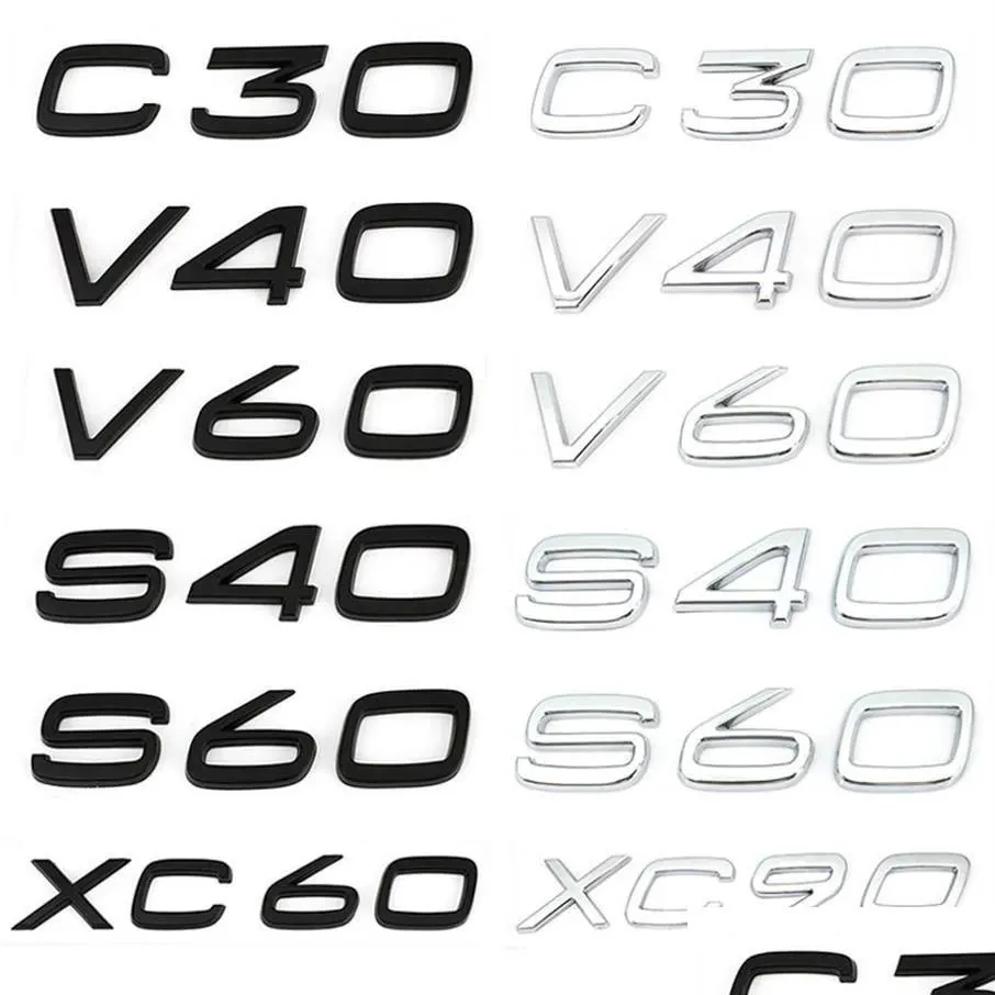 Adesivo Emblema Per Volvo V30 V40 V50 V60 V90 - Decalcomania Logo In Nero, Adesivo 3M - Foto 4