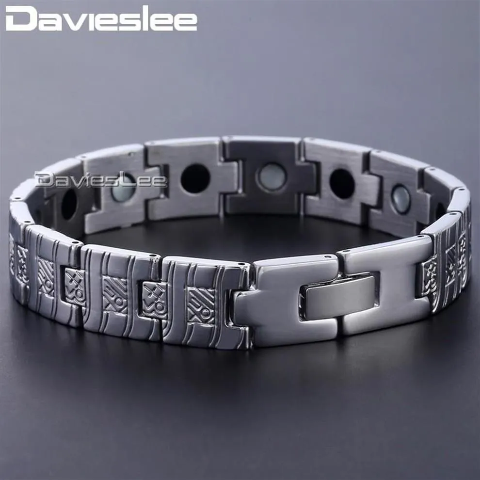 Davieslee – Bracelet de montre pour hommes et femmes, chaîne à maillons, en acier inoxydable, couleur or argent, 12mm, DKBM145257j