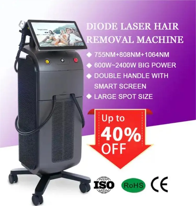 Le plus récent AlexandRite Laser 808NM Diode Laser Épilation de cheveux 755 + 808 + 1064 Diode Lazer 808NM