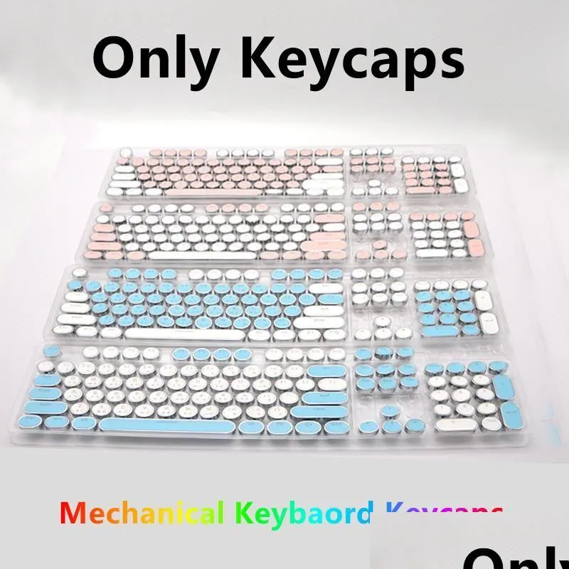 Keyboard Mouse Combos 104 Key Keycaps For Mechanical Lighttransmitting Electroplating Caps Spanish Russian En Round Drop Delivery Co Dhbvt