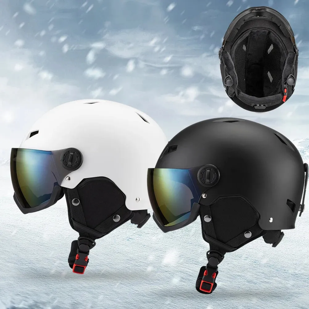 Casques de neige EPS Lunettes de ski coupe-vent Casque de ski intégralement moulé avec coque ABS durable Accessoires de snowboard moto 231220