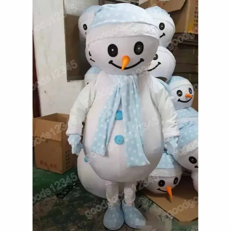 Snowman Mascot Costume Cotton Broadcloth Full Sleeve Unisex Adult ...
