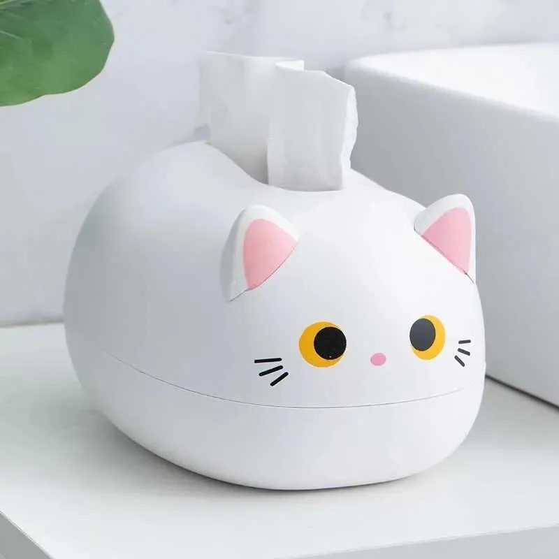 Napkins Cute Cat Tissue Box Table Napkin Holder Household Toothpick Holder Kitchen Paper Towel Storage Box Container
