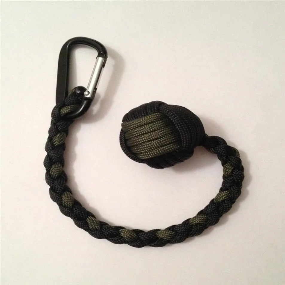 Monkey Fist sleutelhanger 1 Steel Ball Self Defense 550 paracord sleutelhanger Handgemaakt in China317K