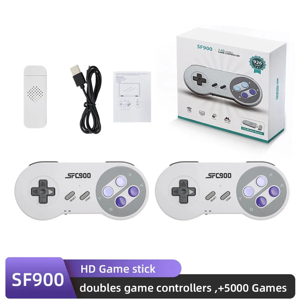 SF900 Retro-Videospielkonsole, kabellose Spielekonsole mit 5.000 Spielen. Enthält einen Zwei-Spieler-Gamecontroller für NES 231220