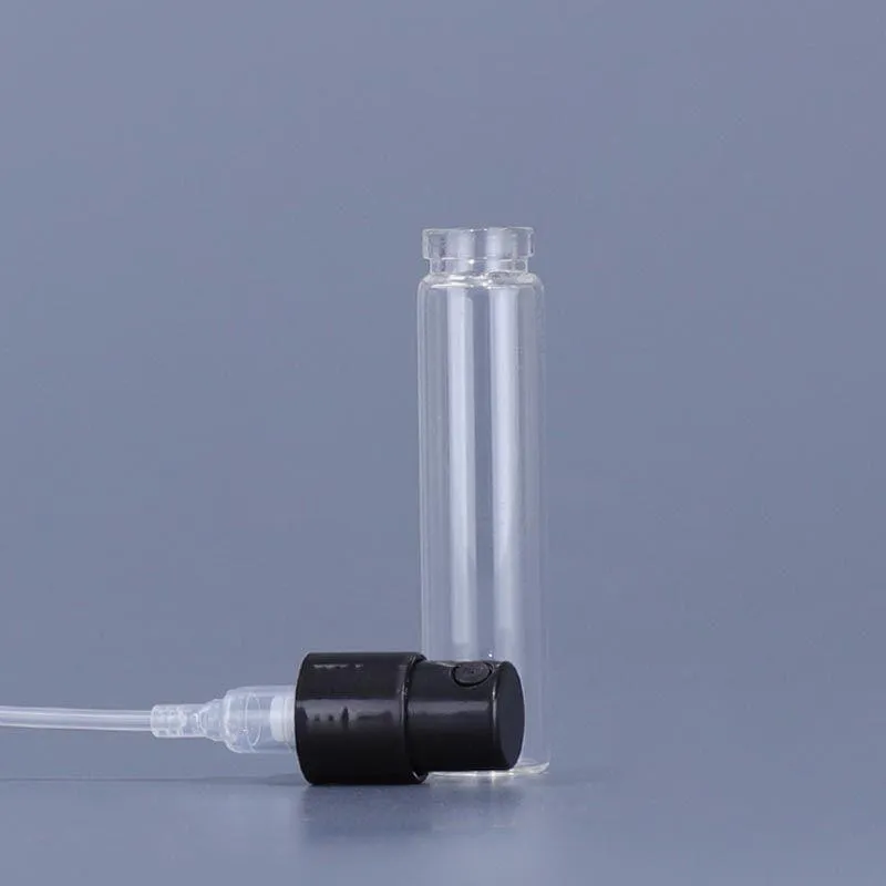 透明なミニスプレー香水ボトル18ml 25ml空の補充可能なアトマイザーサンプルガラスバイアル1500pcsロット無料配送