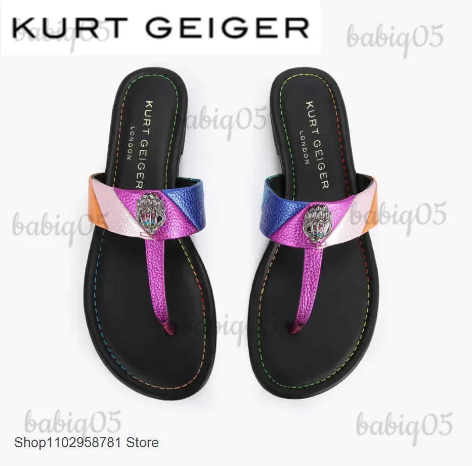 Slippers New Kurt Geiger London Kensington T Bar Sandal Eagle