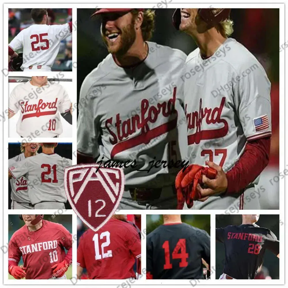 Jam NCAA Stanford Cardinal #4 Jed Lowrie 7 John Elway 25 Mike Mussina White Red Grey Black 2019 Vintage Baseball Jersey 4XL