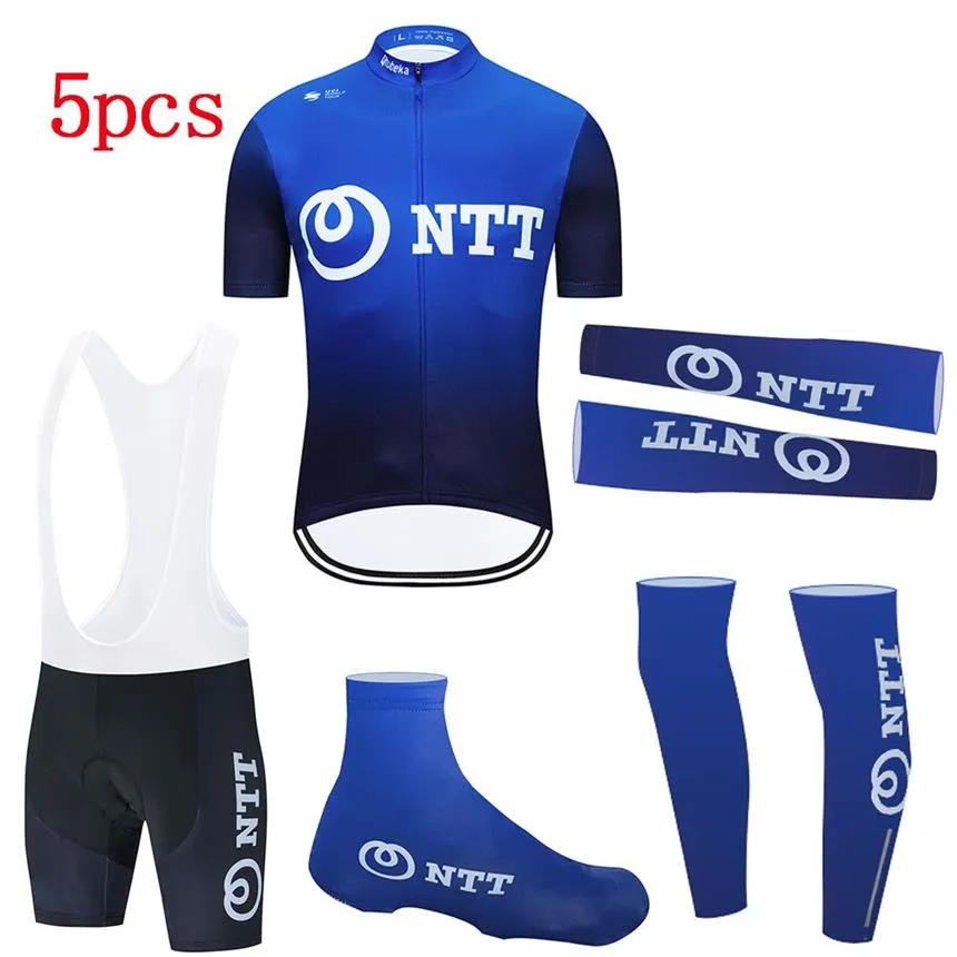 Nouveau 2021 NTT Team Big Maillot de cyclisme Ensemble de vêtements de vélo de course Uniforme d'été Hommes VTT Vélo Shorts 5pcs Ensemble complet Maglia Ciclismo253a