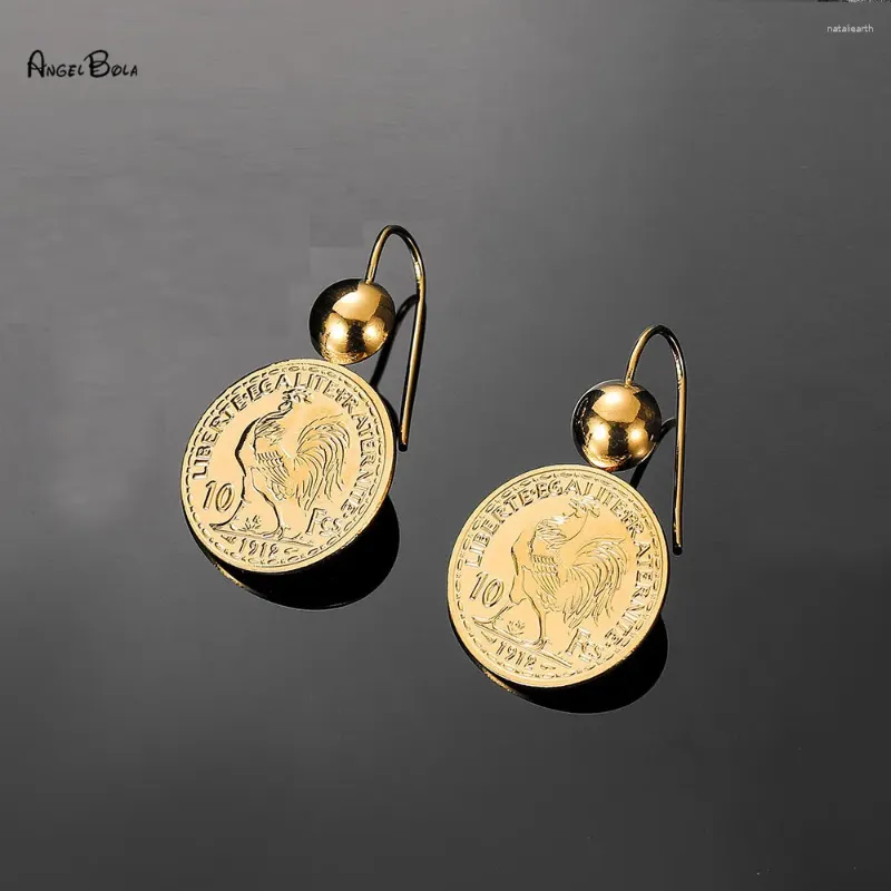 Dangle Earrings Hit Copper 10 Franc Coins Drop For Women Pendant Earring Party Jewelry Women's Vintage Ethnic