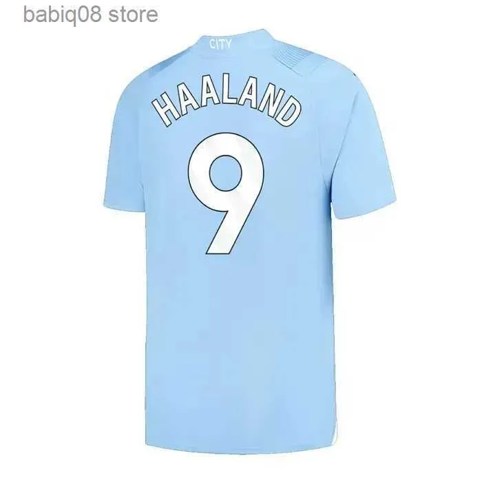 TOPS TEE 23 24 Haaland Man Citys Football Jersey 2023 2024 Fani graczy Grealish Foden Sterling Football Shirt de Bruyne Gesus Bernardo Mahrez Maillot Foot Men Kids Ki Ki