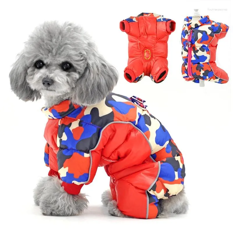 Vêtements de vêtements pour chiens pour petits chiens fille / garçon les deux utilisent des combinaisons pour animaux de compagnie hiver chaud doux rembourré combinaison de chiot entièrement fermé ventre coupé