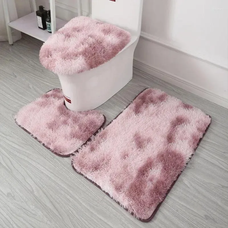 يغطي مقعد المرحاض أغطية 3x حمام الشتاء غطاء دافئ غطاء لوحة حصيرة مضادة للغسل سميك ناعم القرب مجموعة دفء