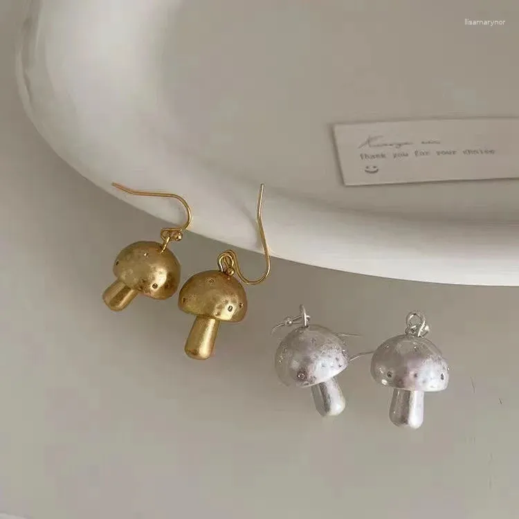 dangle earringsヴィンテージマットメタルマッシュルーム