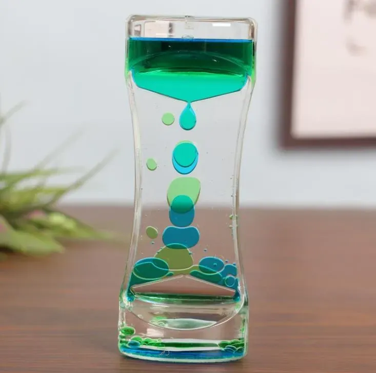 Other Home Supplies Floating Color Mix Illusion Timers Liquids Motion Visual Slim liquid Oil Glass Acrylic Hourglass Timer Clock Ornament Desk SN2316