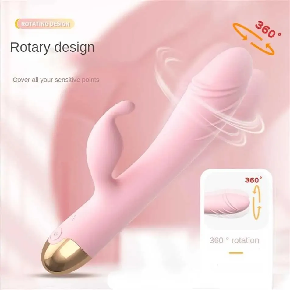 Massager för kvinnor silikon kanin vibrator 360 roterande dildo gspot stimulering citoral stimulator vuxen sex leksak fabriksförsäljning