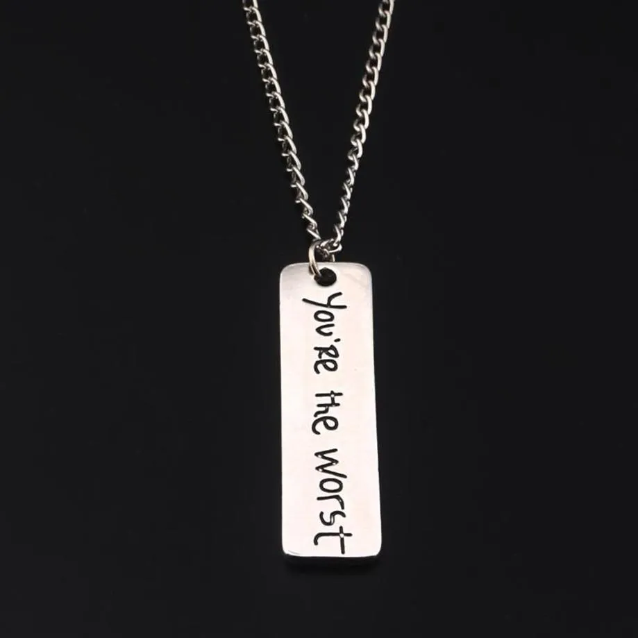Collares colgantes RJ Eres el collar inspirador de letras es un accesorio de joyería de cadena de acero inoxidable personalizado Gift213s