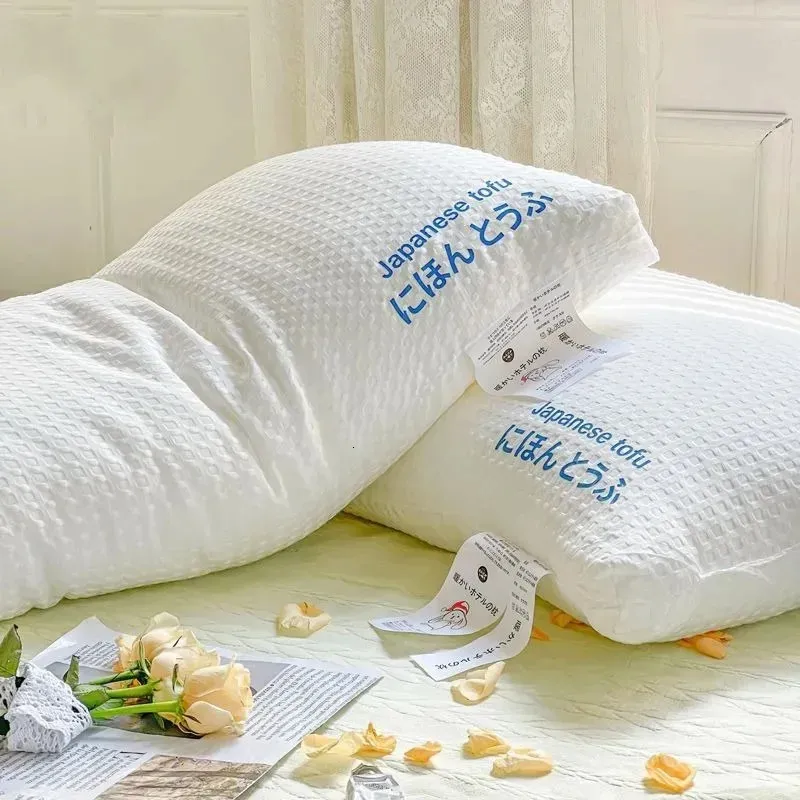 Almohada para carrocería de gofres para almohadas para dormir para dormir al almohada de viaje de cinco estrellas de cinco estrellas de cinco estrellas Cervicales Long 231220