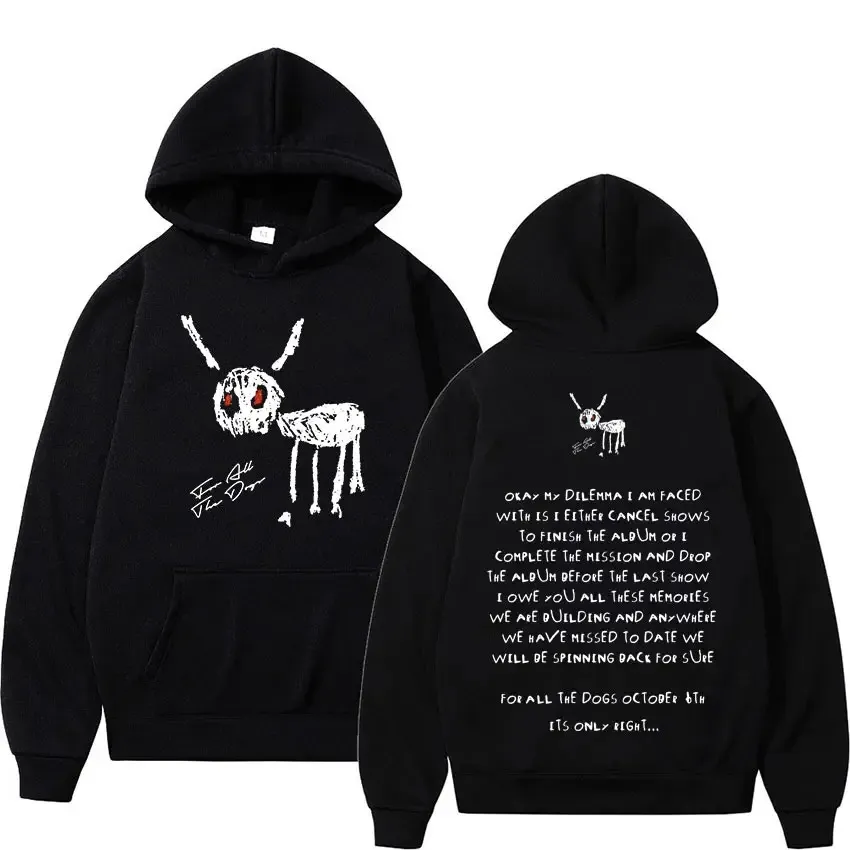 Tüm Köpekler İçin Rapçi Drake Hoodie Erkekler Erkekler Hip Hop Vintage Pullover Sweatshirt Moda Günlük Büyük Boyutlu Kapüşonlu Sokak Giyim 231220