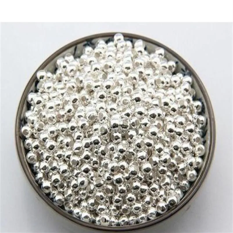 500pcs lot Silver Plated Round Ball Alloy Beads Spacer Beads For Jewelry Making Accessories DIY 3 4 5 6 8mm2562