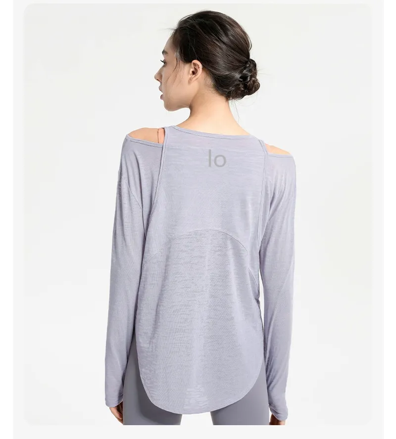 Al Yoga Long Sleeve Shirt Womens Blouse Yoga Shirts Women Clothes Crew lo Top Loose Fitness YC102