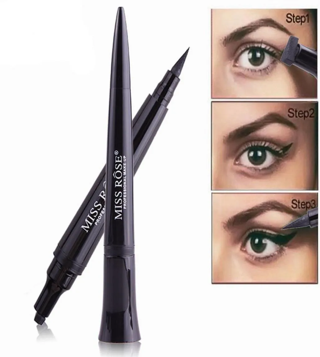 MISS ROSE Quick Dry Waterproof Makeup Liquid Eyeliner Natural Eye Liner Pencil Maquiagem Wing Eye Liner with Stamp Pencil6344017