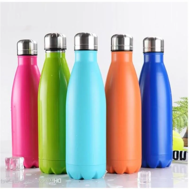 17oz colored stainless steel cola shape bottle with lid cup double wall vacuum insulated cup portable water bottle Vfdwi