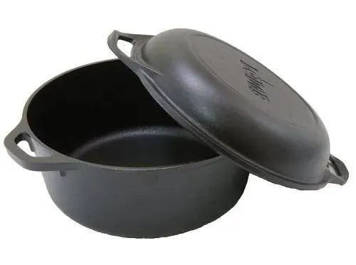 Cookware Lodge Cast Iron 5 Quart kryddad dubbel holländsk ugn