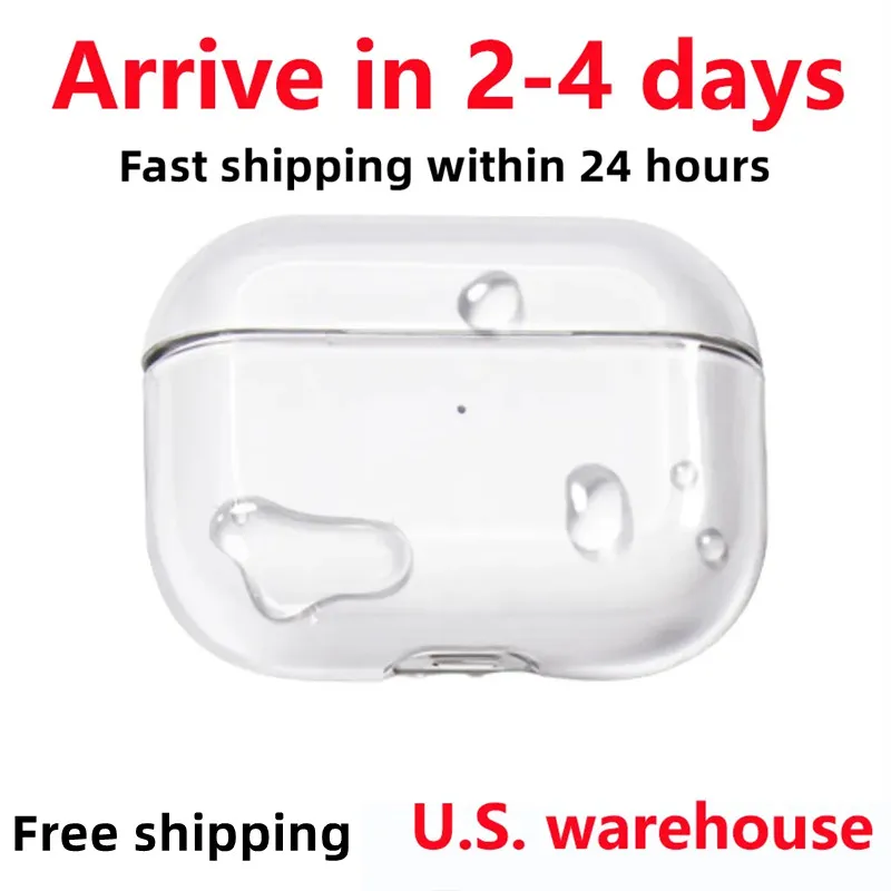 USA Stock för AirPods Pro 2 Generation 3rd 2Gen AirPods Max Earphone Accessories AirPods Pro Transparenta Cases Earphone Cover Wireless Charging AirPods Pros Cases