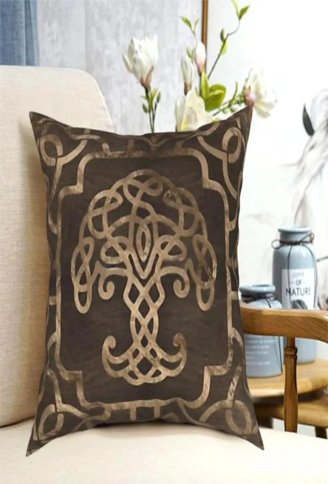 Cushiondedecorative arbre de vie de la vie yggdrasil sur cas de lancement celtique Vikings courts plus couvertures de coussin pour chaise de canapé à la maison décora6177691