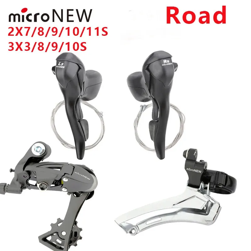 Micro Road Bike Shifters 3X7891011 Speed Brake Lever Bicycle 2x7 2x8 2x9 2x10V Derailleur Transmission Groupset 231221