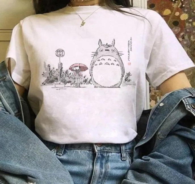 TOTORO Studio Ghibli Harajuku Kawaii T-shirt Femmes Ullzang Miyazaki Hayao Tshirt drôle T-shirt T-shirt mignon Top Top Femme 27364225