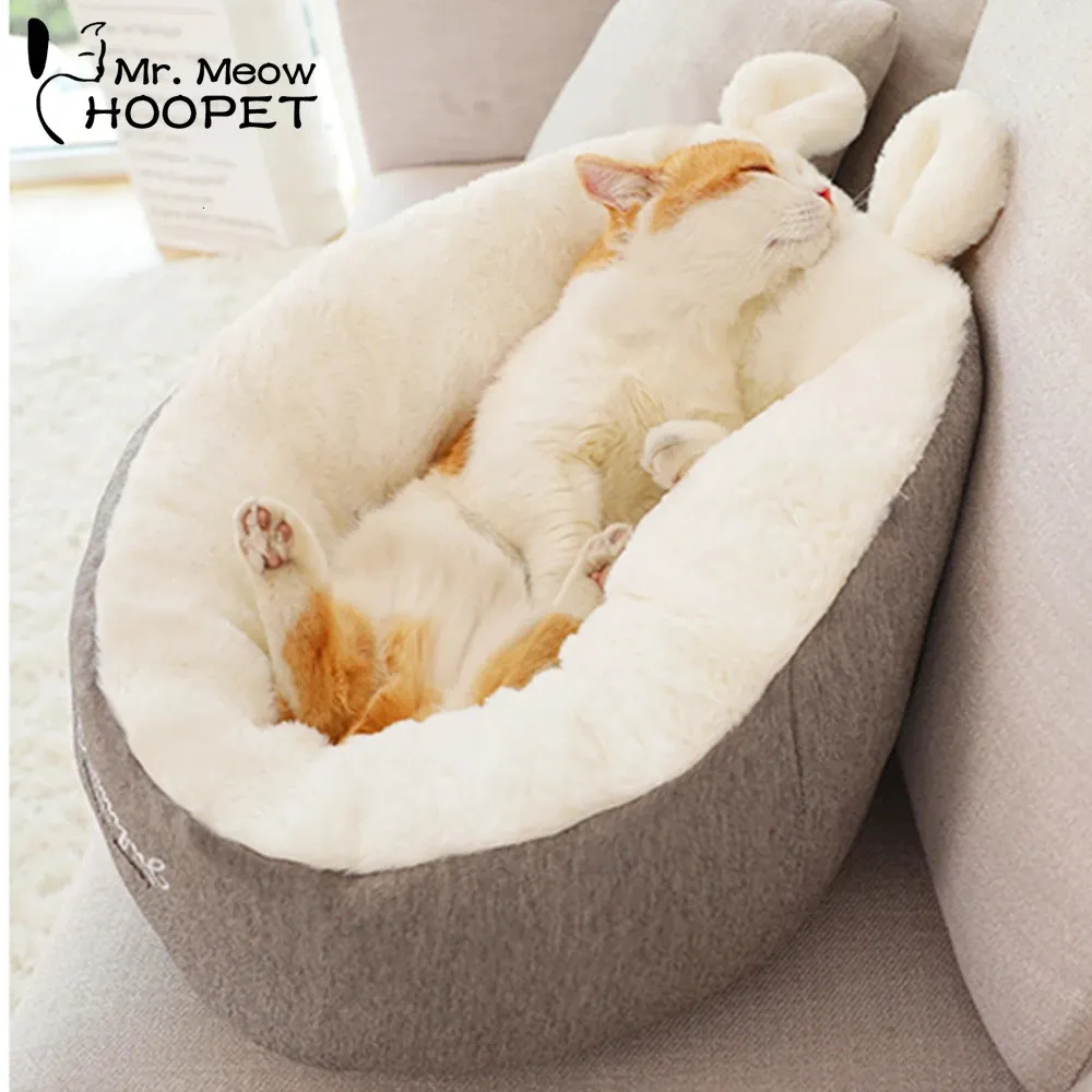 Hoopet Cat Basket Basking Bed Cat House Kennel para cachorrinho para cachorro casa dormindo Kennel Teddy Casa confortável 231221