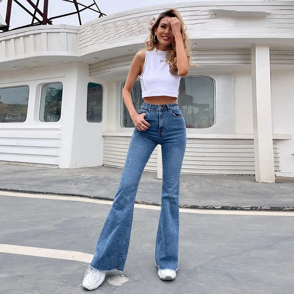 High waisted jeans, Woman