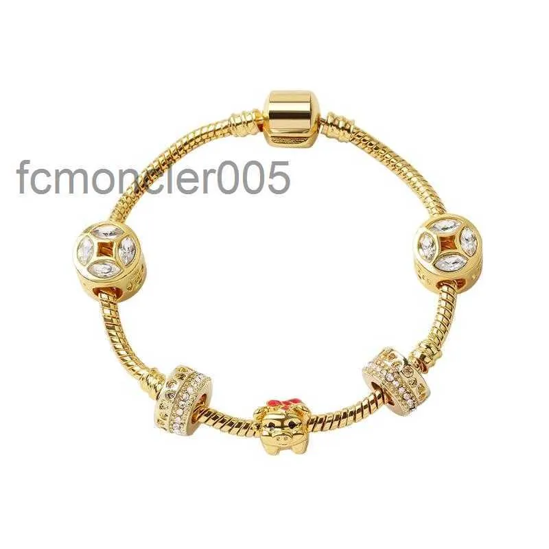 Mode original pandoras 925 silver guld gris kristall armband smycken charm pärlor glas orm armband kvinnor diy semester present gx05