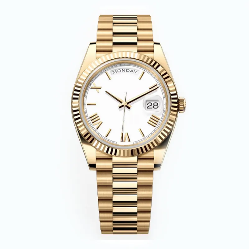 DAY date mens watches automatic watch machine 40mm lady 36mm woman Gold 904L stainless steel strap sapphire With diamond ST9 hidden folding buckle waterproof SS