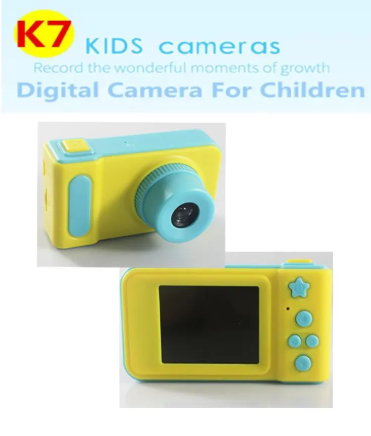 K7 Kids Cameras Mini Digital Camera Cute Cartoon Cam Toddler Toys Children Birthday Gift big Screen Cam for take pictures Cheap3752307