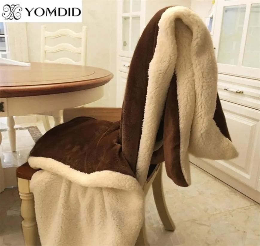 YOMDID Winter Wool Blanket Ferret Cashmere Blanket Warm Blankets Fleece Super Warm Soft Throw On Sofa Bed Cover Square Cobija LJ203008152