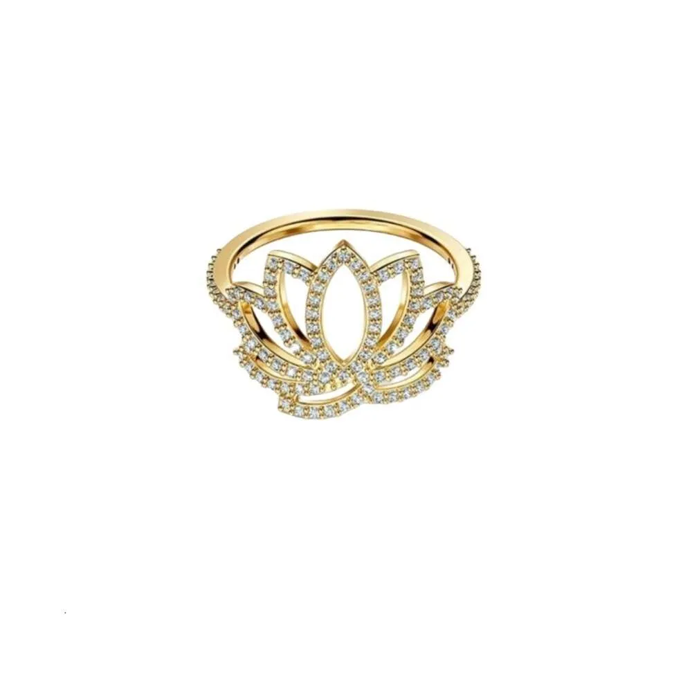 Swarovskis Ringen Designer Sieraden Vrouwen Originele Hoge Kwaliteit Bandringen Nieuwe Mode En Gouden Lotus Vrouwelijke Ring Geschenken