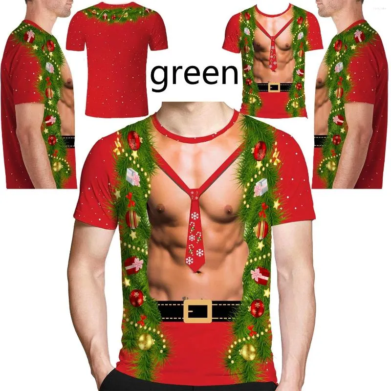 Men's T Shirts T-shirts Summer 3D Christmas Muscle Streetwear O-neck Short Sleeve Tee Oversized Shirt Men Clothing For Top