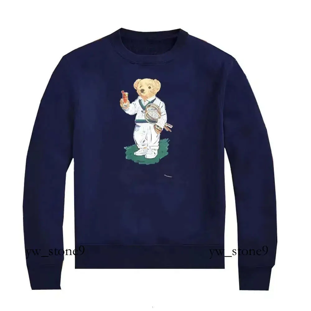 Herrpoloströja Men's Casual Teddy Bear Print PulloverPolo Polo Ralphs Sweatshirt Jacket "5899