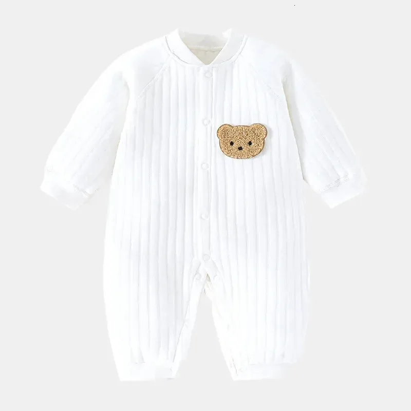 Panda Elk Bebek Kız Boy Pijamas Born Girls için Sıcaklık Kalınlaşma Kıyafetler Pamuk Sleepsuits Kış 231221
