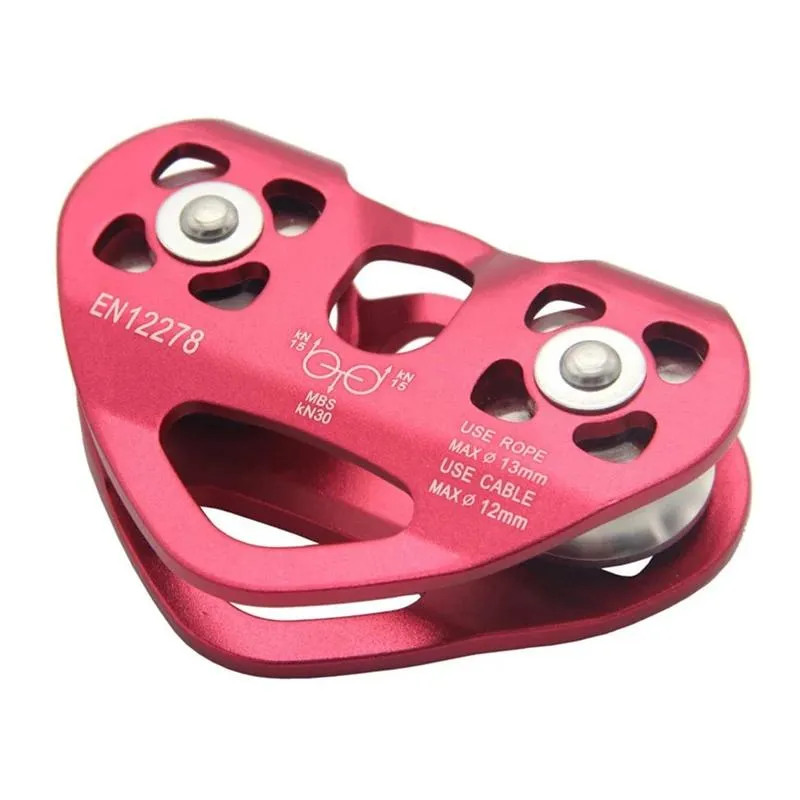 Tools Outdoor Climbing Pulley Biaxial Transport Steel Cable Expand Heartshaped Double Pulley