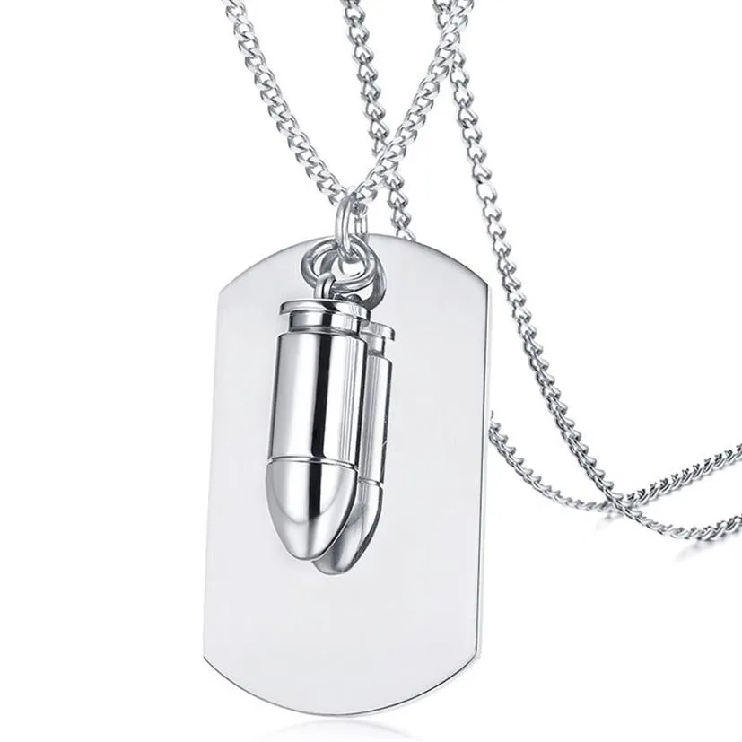 Collier d'étiquette de chien vierge pour hommes en acier inoxydable avec pendentif balle sur chaîne - Argent Or Noir233M