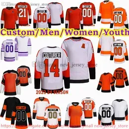 2023-24 New Hockey 79 Carter Hart Jersey Stitch 14 Sean Couturier Kevin Hayes Ivan Provorov Ryan Ellis Eric Lindros Bobby Clarke Morgan Frost Noah Cates Home away